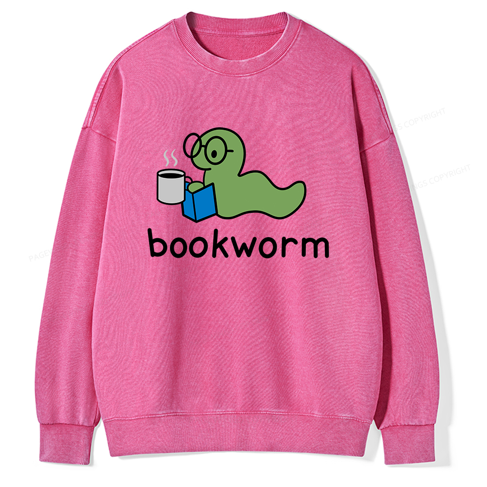 Pagewings Bookworm Unisex Washed Sweatshirt