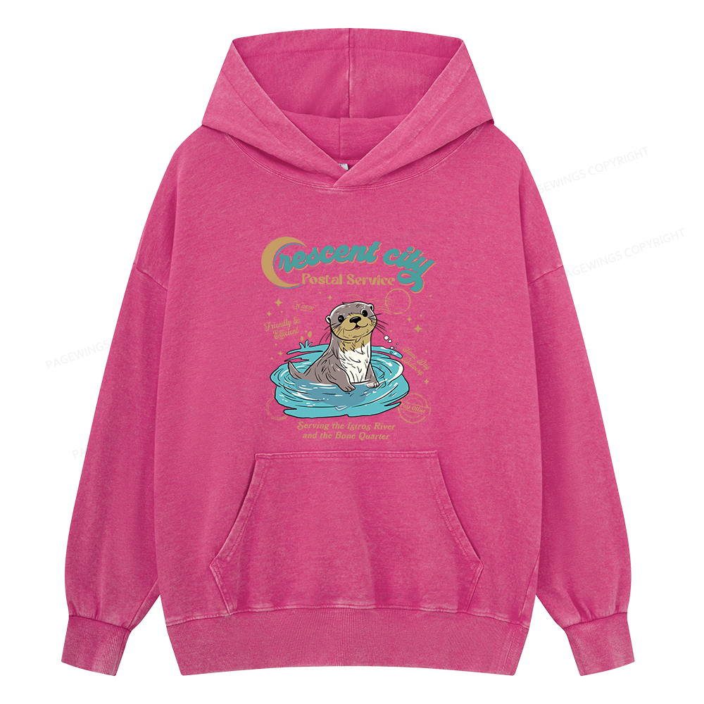 Pagewings Crescent City Postal Service Unisex Washed Hoodie