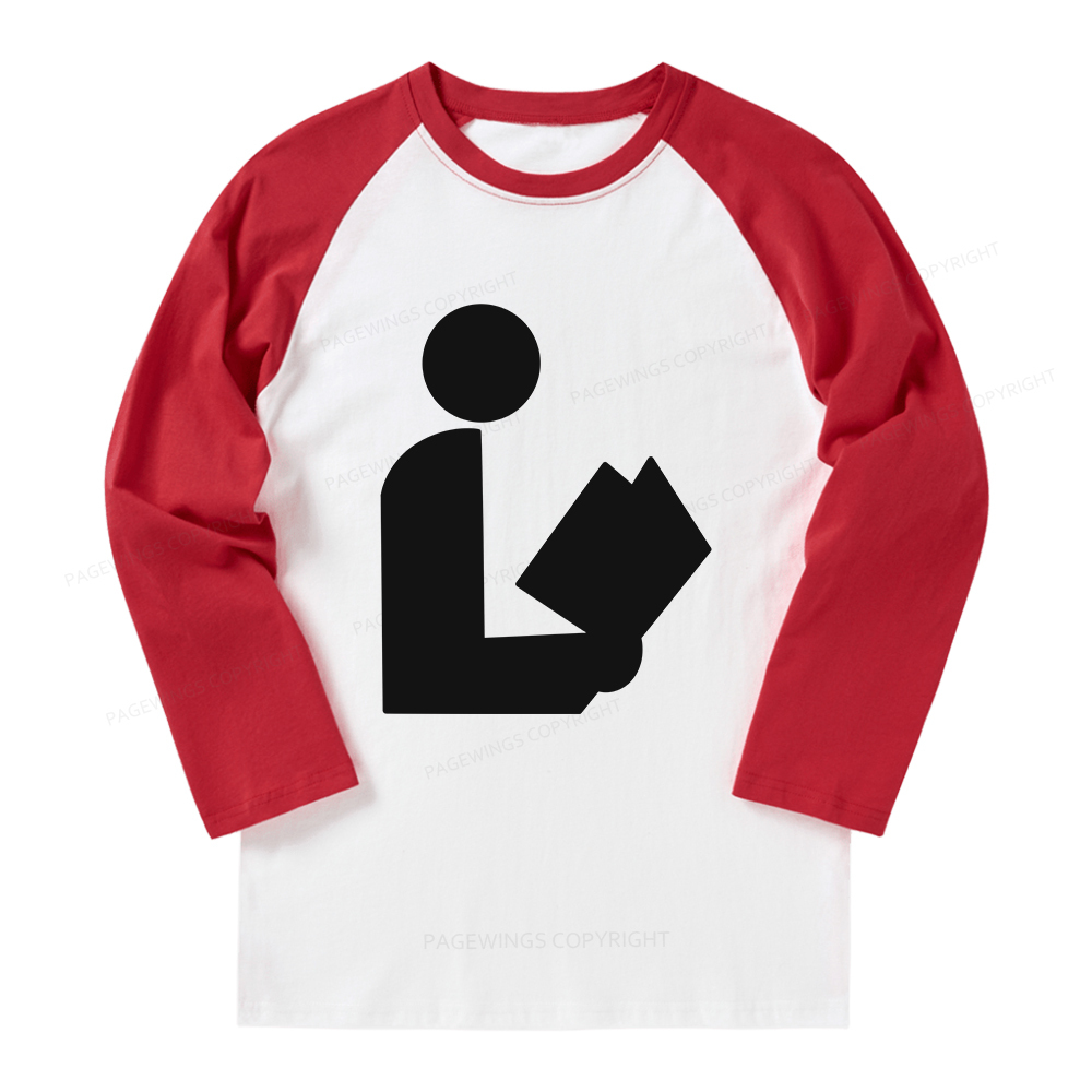 Pagewings National Library Symbol Long Sleeve Raglan T-shirt