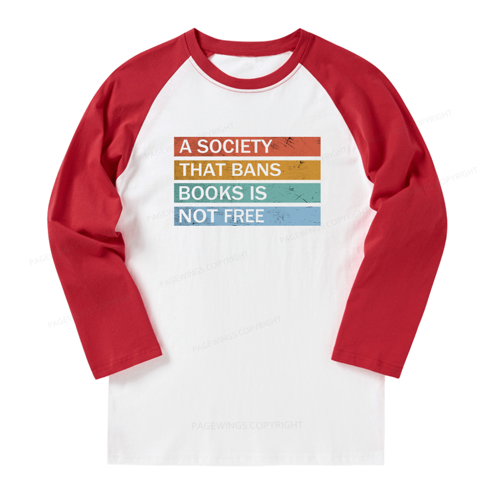 Pagewings Read Banned Books Long Sleeve Raglan T-shirt