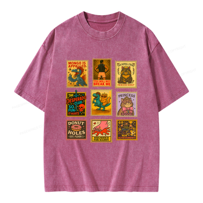 Pagewings Vintage Stamp Unisex Washed T-shirt