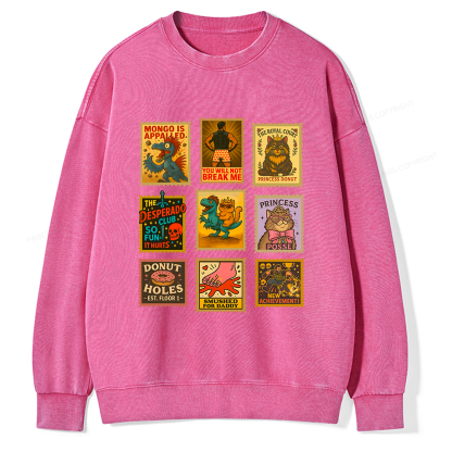Pagewings Vintage Stamp Unisex Washed Sweatshirt