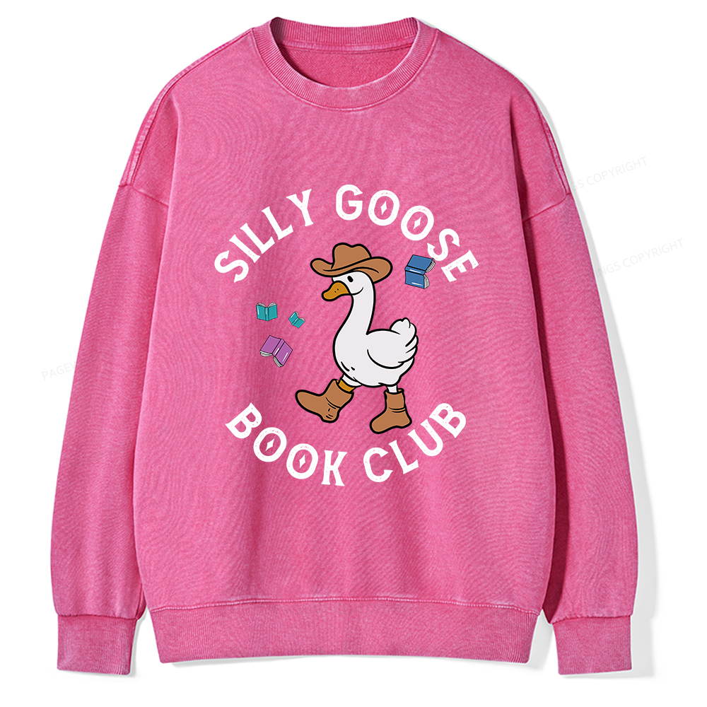 Pagewings Silly Goose Book Club Unisex Washed Sweatshirt