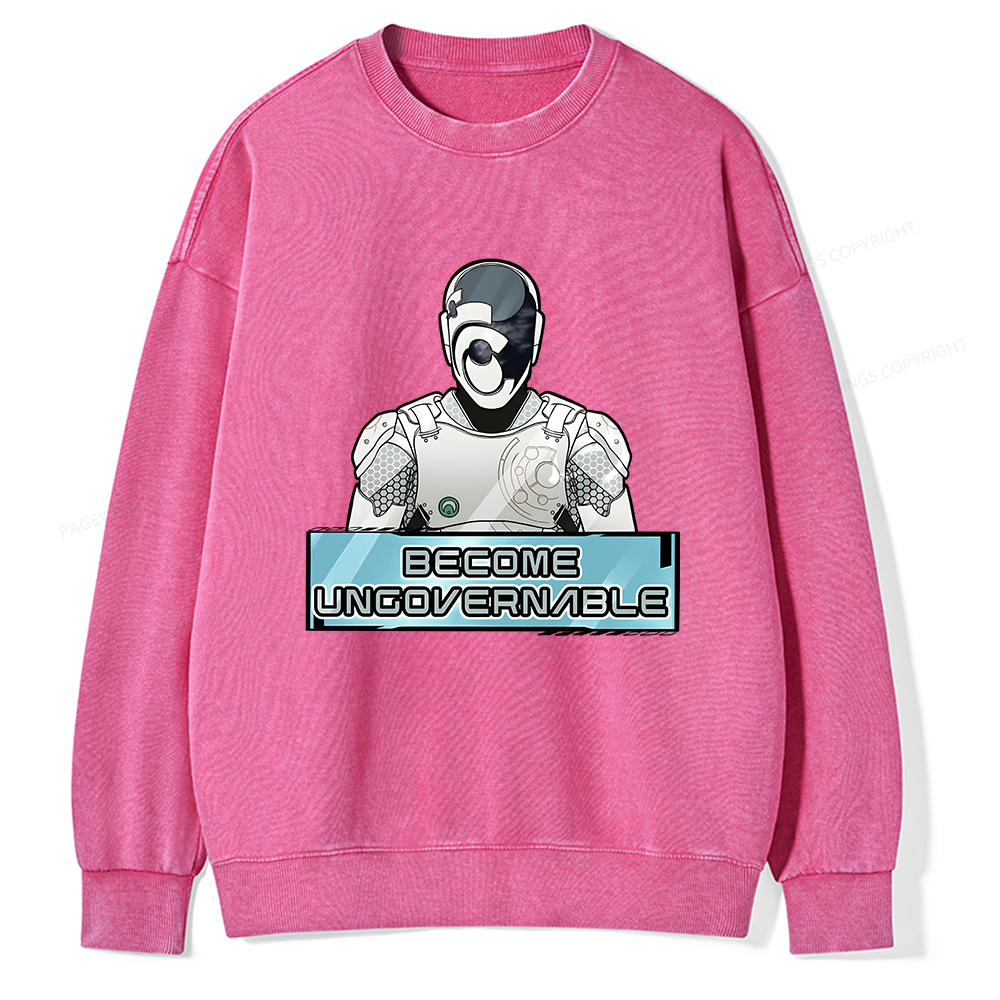 Pagewings Become Ungovernable Unisex Washed Sweatshirt