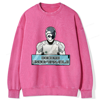 Pagewings Become Ungovernable Unisex Washed Sweatshirt