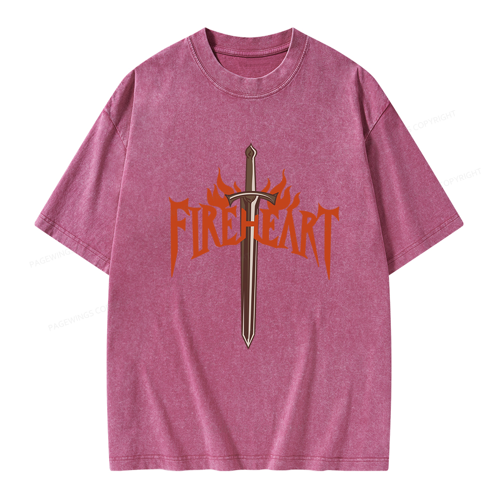 Pagewings Fireheart Unisex Washed T-shirt