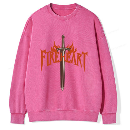 Pagewings Fireheart Unisex Washed Sweatshirt