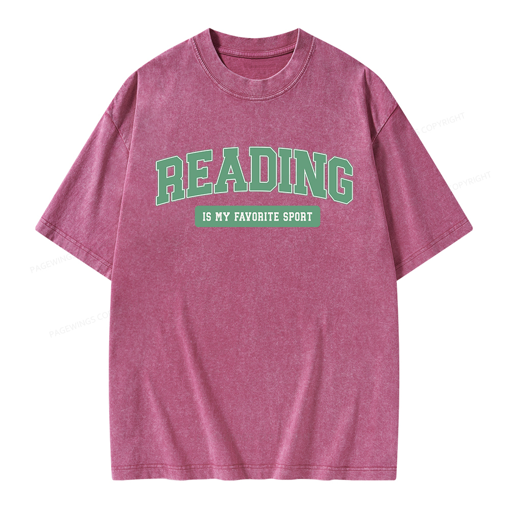 Pagewings Reading Is My Favorite Sport Unisex Washed T-shirt