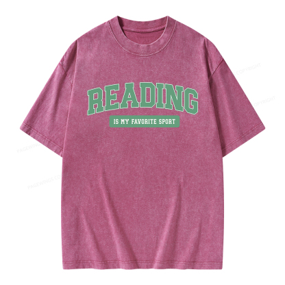 Pagewings Reading Is My Favorite Sport Unisex Washed T-shirt
