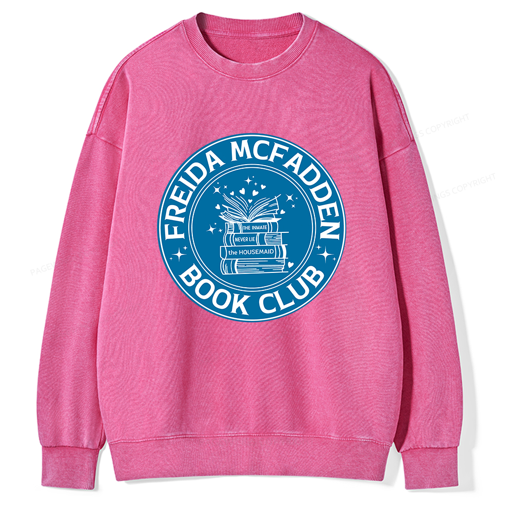 Pagewings Freida McFadden Book Club Unisex Washed Sweatshirt