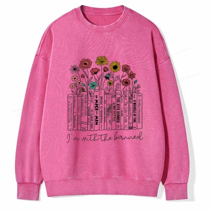 Pagewings Banned Books Shirt Unisex Washed Sweatshirt