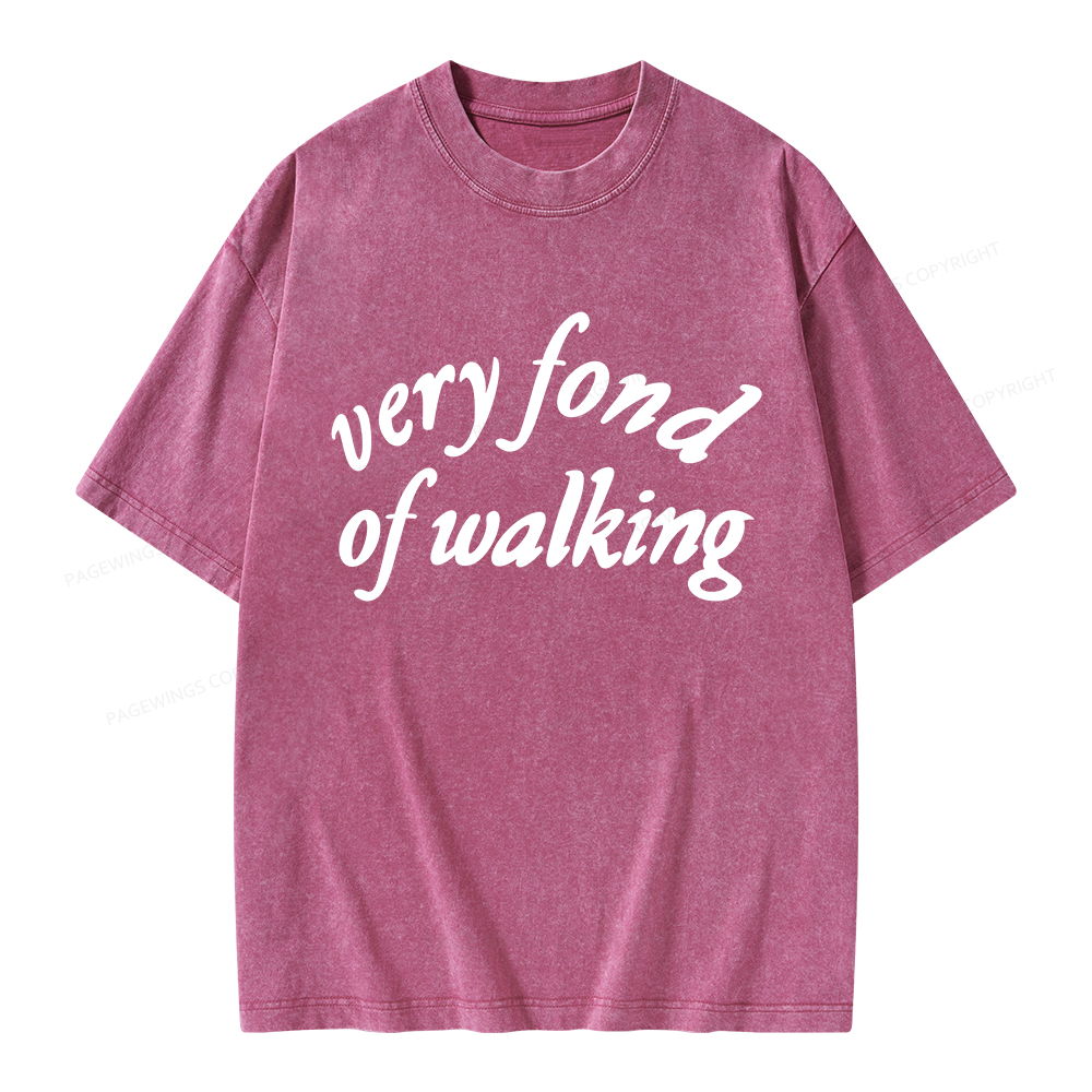 Pagewings Very Fond of Walking Unisex Washed T-shirt