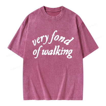 Pagewings Very Fond of Walking Unisex Washed T-shirt