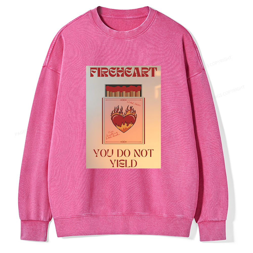 Pagewings Fireheart Unisex Washed Sweatshirt
