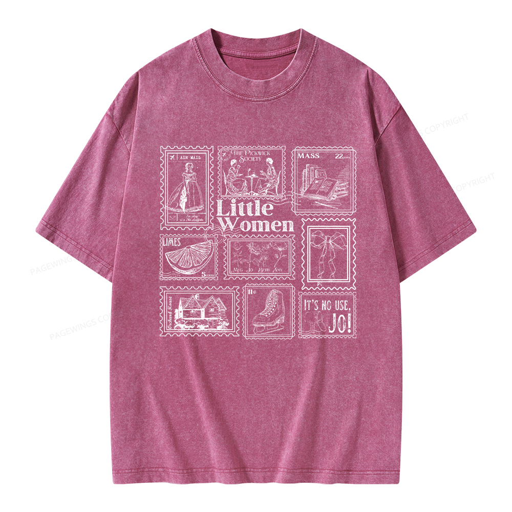 Pagewings Literary Stamp Unisex Washed T-shirt