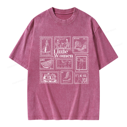 Pagewings Literary Stamp Unisex Washed T-shirt