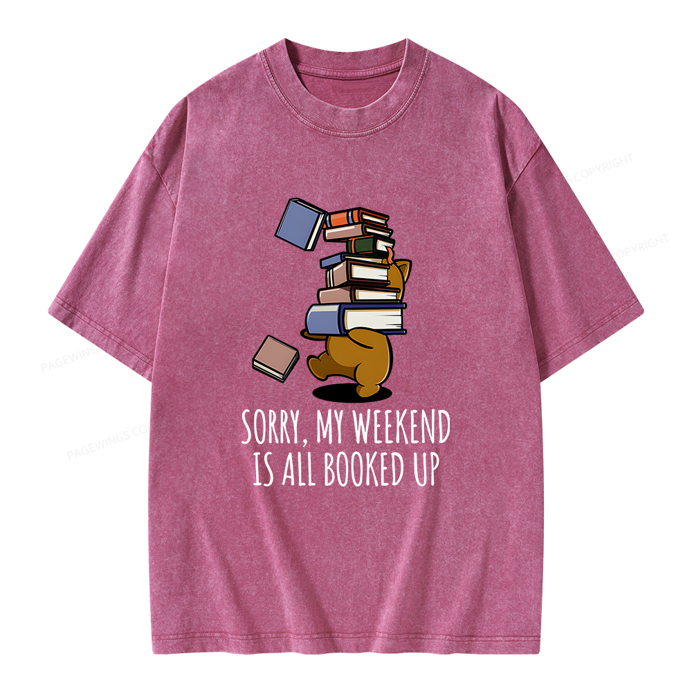 Pagewings Weekend Booked Up Unisex Washed T-shirt