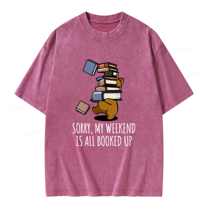Pagewings Weekend Booked Up Unisex Washed T-shirt
