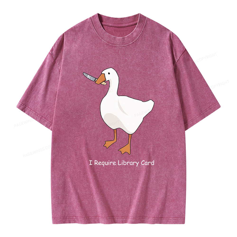 Pagewings I Require Library Card Unisex Washed T-shirt