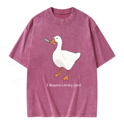 Pagewings I Require Library Card Unisex Washed T-shirt