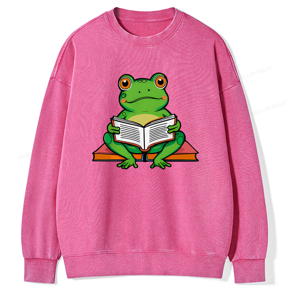 Pagewings reading book T-Shirts Unisex Washed Sweatshirt