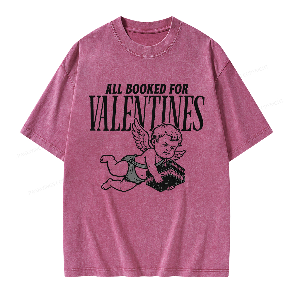 Pagewings All Booked For Valentine's Day Unisex Washed T-shirt
