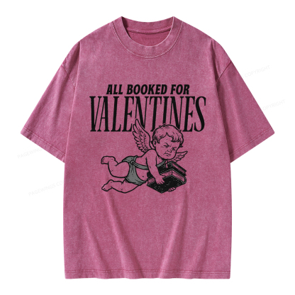 Pagewings All Booked For Valentine's Day Unisex Washed T-shirt
