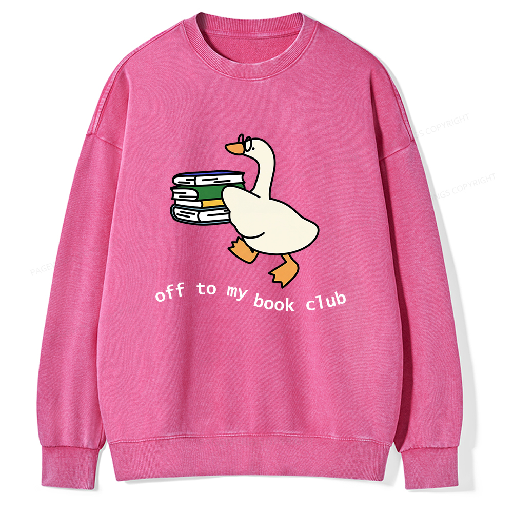 Pagewings Goose Book Club Unisex Washed Sweatshirt