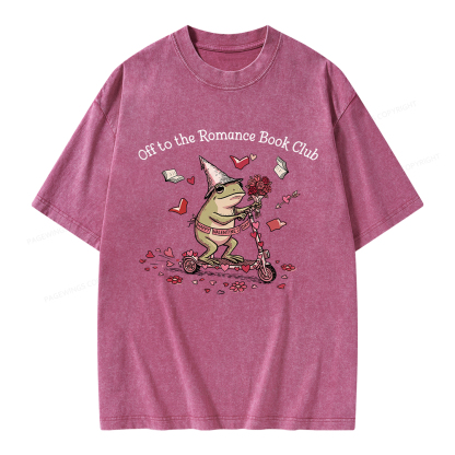 Pagewings Off to the Romance Book Club Unisex Washed T-shirt
