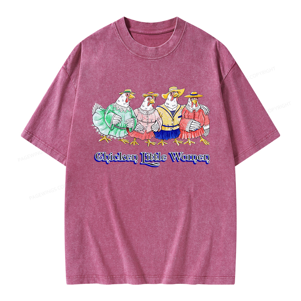 Pagewings Chicken Unisex Washed T-shirt