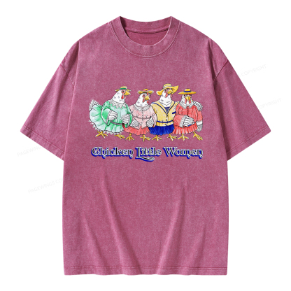Pagewings Chicken Unisex Washed T-shirt