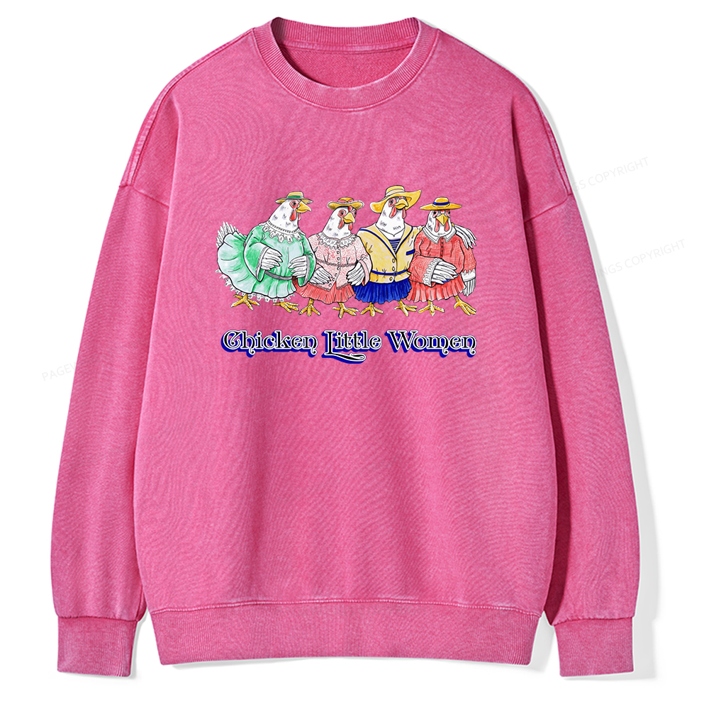 Pagewings Chicken Unisex Washed Sweatshirt