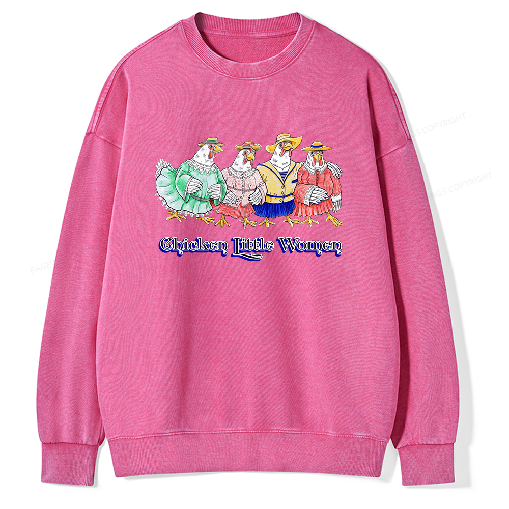 Pagewings Chicken Unisex Washed Sweatshirt