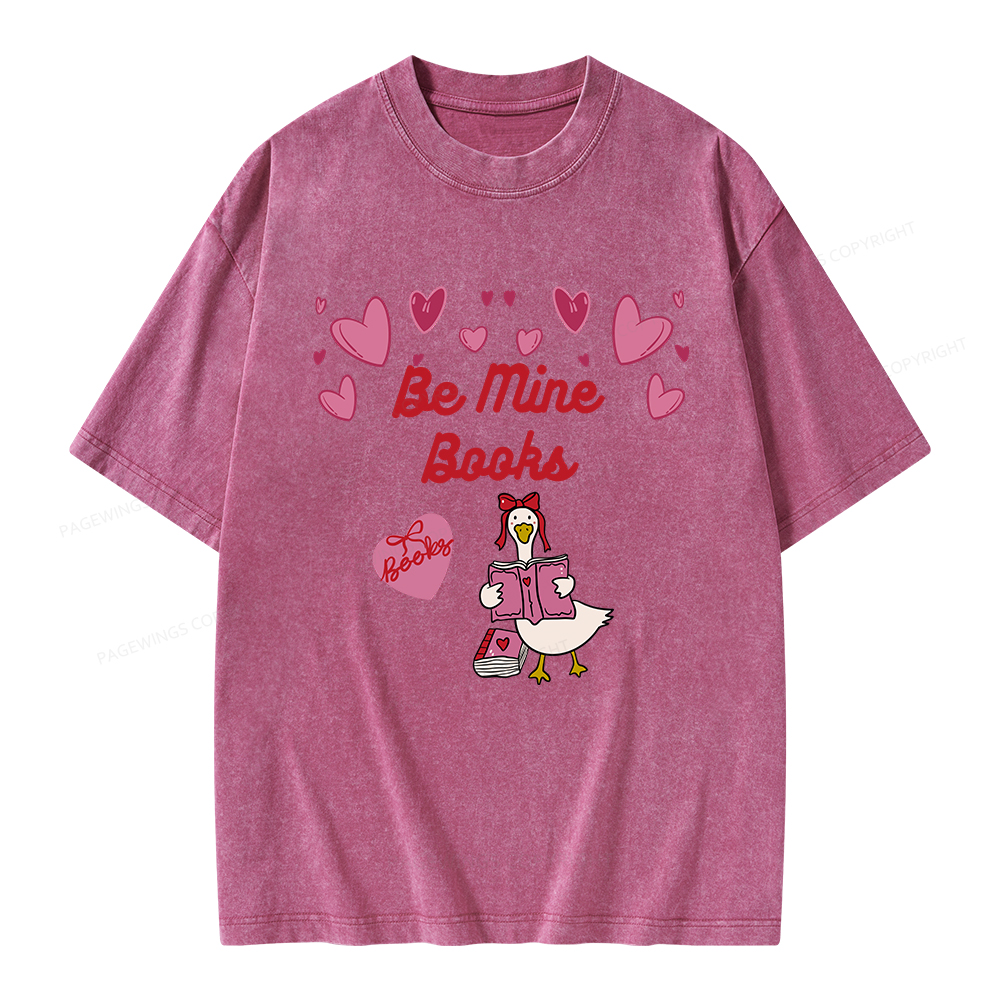 Pagewings Be Mine Books Unisex Washed T-shirt