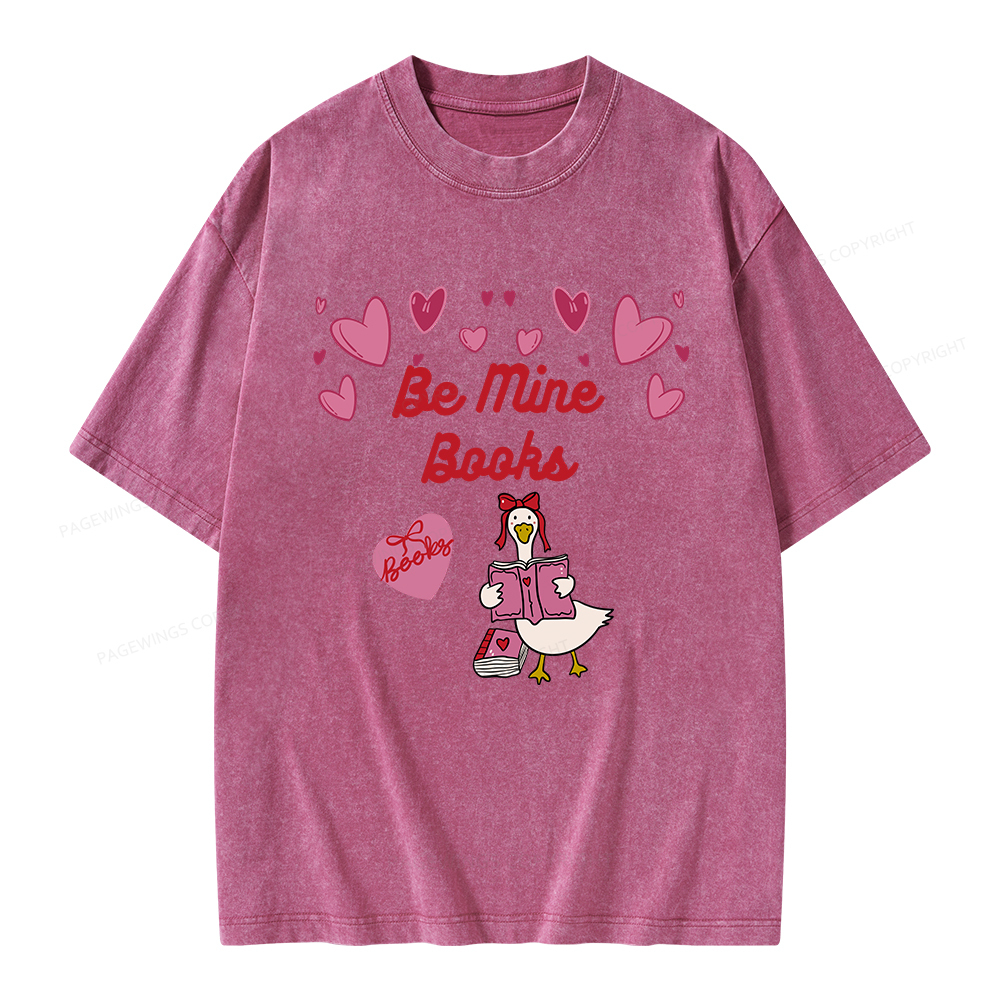 Pagewings Be Mine Books Unisex Washed T-shirt