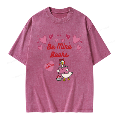 Pagewings Be Mine Books Unisex Washed T-shirt