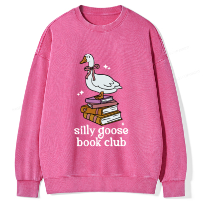 Pagewings Silly Goose Book Club Unisex Washed Sweatshirt