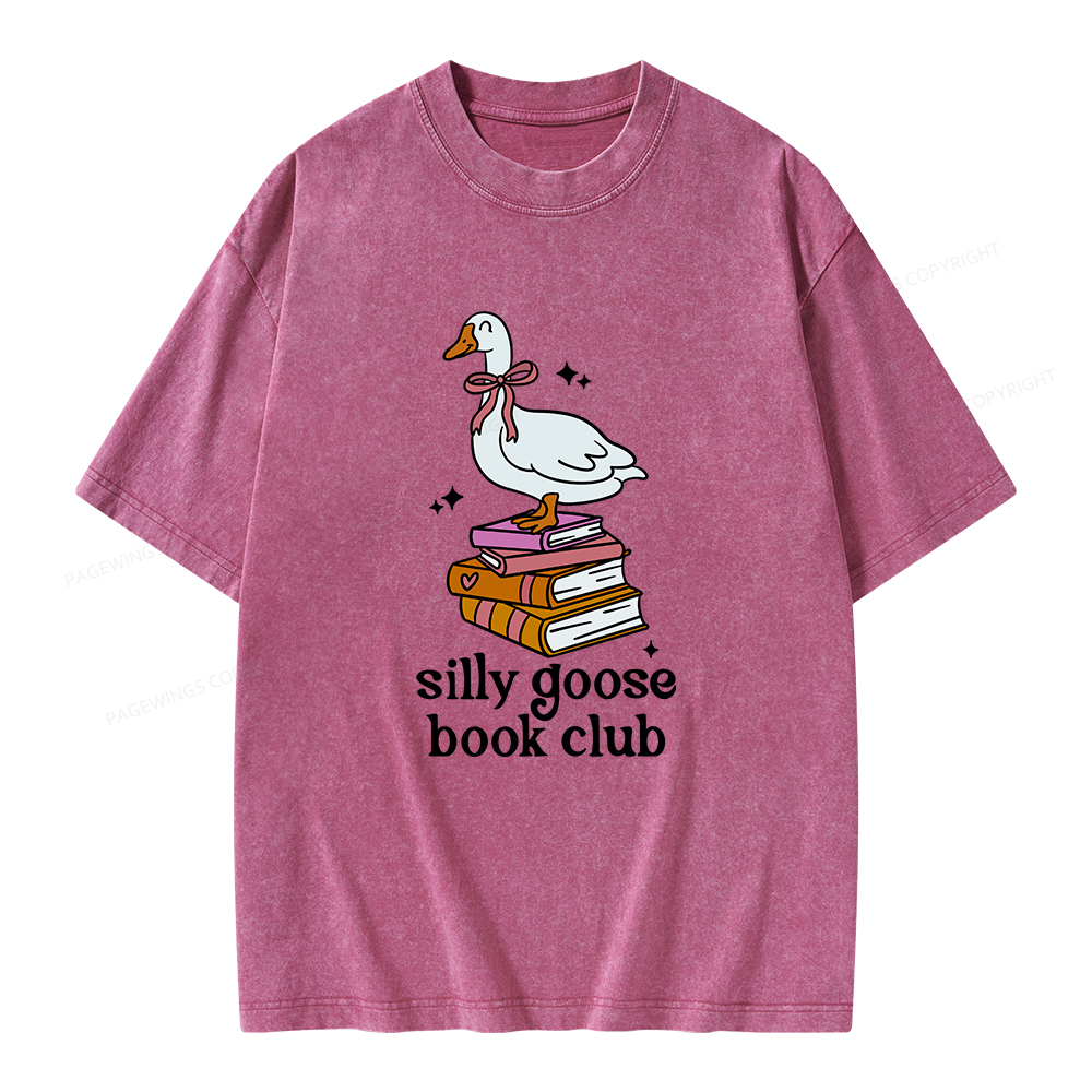Pagewings Silly Goose Book Club Unisex Washed T-shirt
