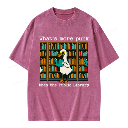 Pagewings What’s More Punk Than the Public Library Unisex Washed T-shirt