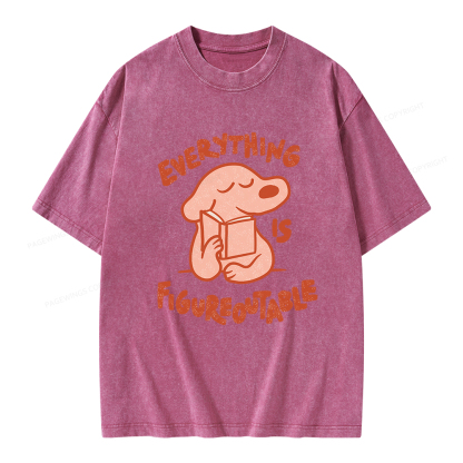 Pagewings Everything Is Figureoutable Unisex Washed T-shirt