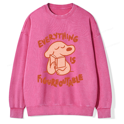 Pagewings Everything Is Figureoutable Unisex Washed Sweatshirt