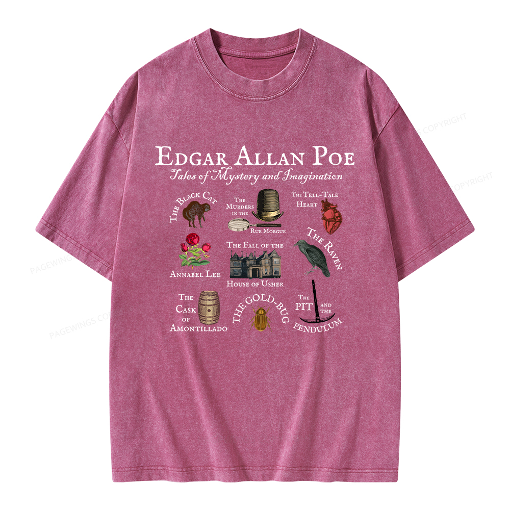 Pagewings Gothic Novel Lover Unisex Washed T-shirt