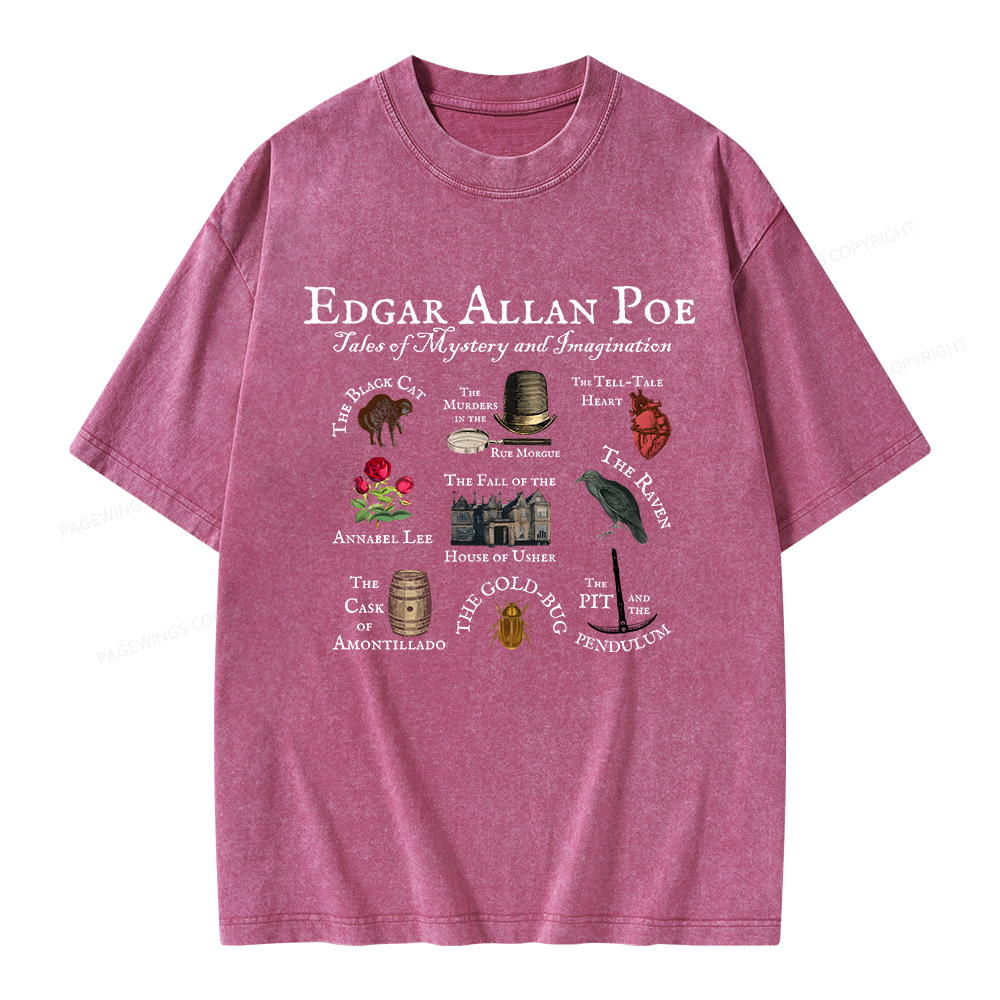 Pagewings Gothic Novel Lover Unisex Washed T-shirt