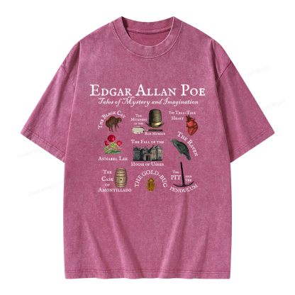 Pagewings Gothic Novel Lover Unisex Washed T-shirt