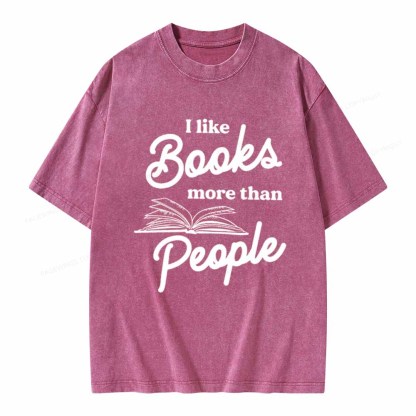 Pagewings Books More Than People Unisex Tee Unisex Washed T-shirt