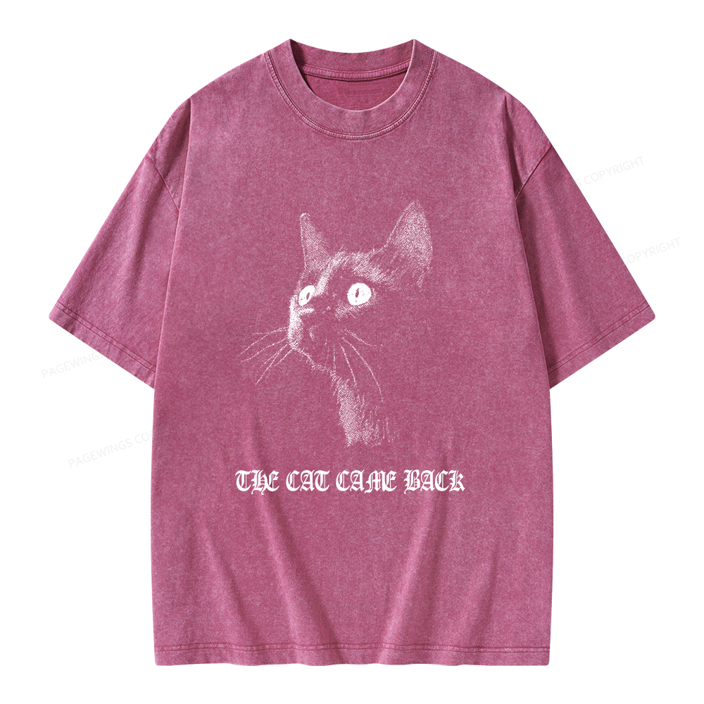 Pagewings The Cat Came Back Unisex Washed T-shirt