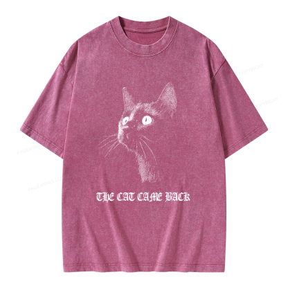 Pagewings The Cat Came Back Unisex Washed T-shirt