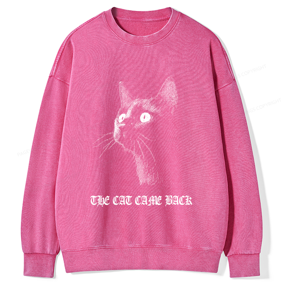 Pagewings The Cat Came Back Unisex Washed Sweatshirt