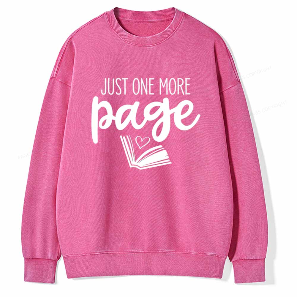 Pagewings Just One More Page Unisex Tee Unisex Washed Sweatshirt
