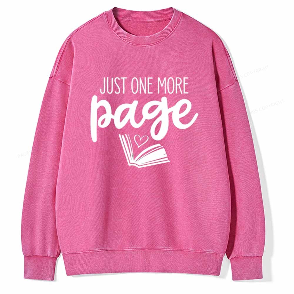 Pagewings Just One More Page Unisex Tee Unisex Washed Sweatshirt
